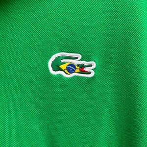 Men's Polo Lacoste Rare Brazilian Flag Green size L